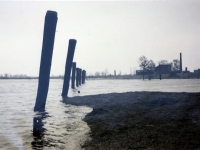 Hochwasser im Buxtehuder Hafen in der Zeit vor 1958