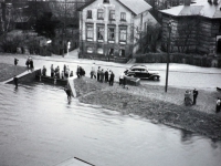 Hochwasser im Buxtehuder Hafen in der Zeit vor 1958